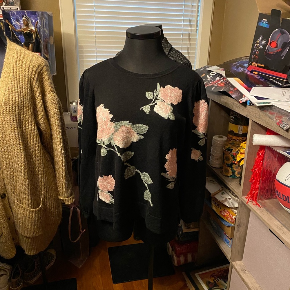 INC floral pullover sweater.
